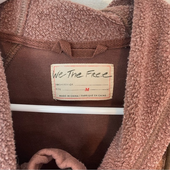 Free People Jacket Hood Pullover Sadie Surplus Fleece We The Free Brown Large M - Picture 5 of 7